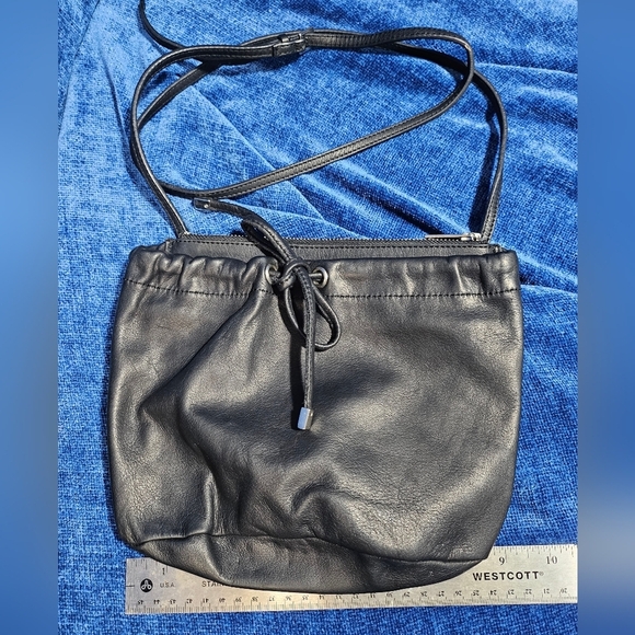 Vintage COS Black Leather Crossbody Pouch Bag - Picture 2 of 7